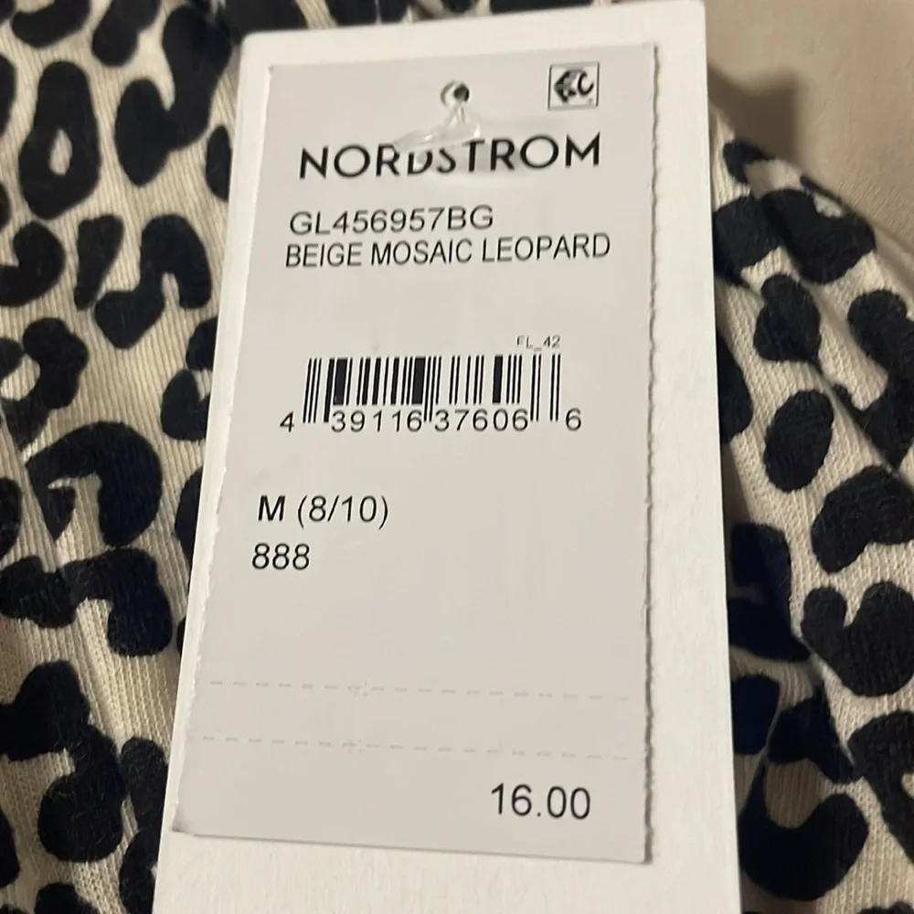 NORDSTROM girls long sleeve leopard print shirt size M NWT